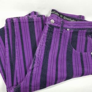 VTG Silverlake Wrangler Purple Stripe High Waist Jeans 29 waist Tall 11/12 x 36